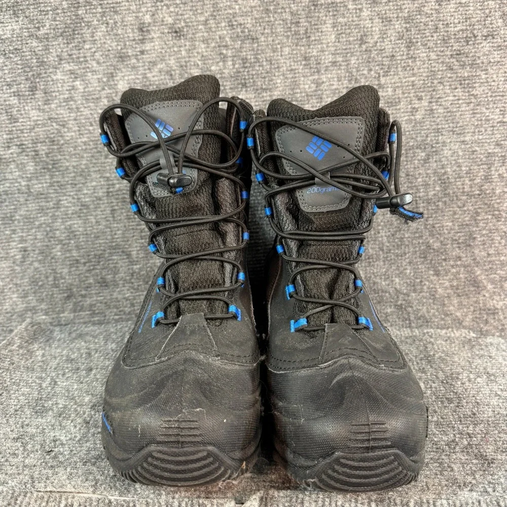 Columbia Waterproof Snow Boots Black Blue 200g Insulation Winter Mens 7 US